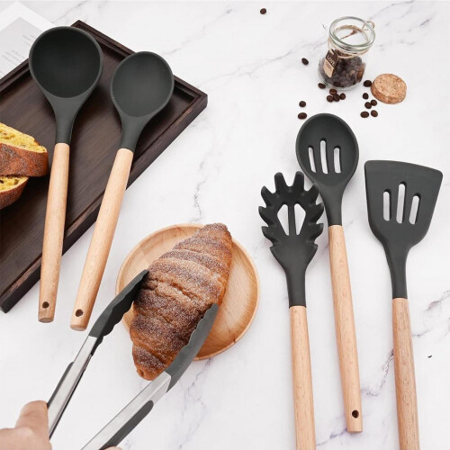 Living And Home (Black) 11-piece Silicone Kitchen Utensil Set for Nonstick Cookware 2