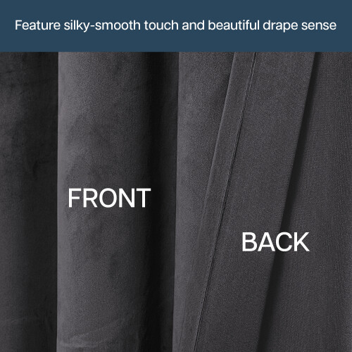 (DARK GREY, 90 x 90) Soft Velvet Curtains Eyelet Ready Made Fully Lined 2