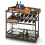 Costway 3-Tier Kitchen Serving Cart Rolling Bar Serving Trolley W/ Wine Rack 1
