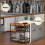 Costway 3-Tier Kitchen Serving Cart Rolling Bar Serving Trolley W/ Wine Rack 6
