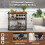 Costway 3-Tier Kitchen Serving Cart Rolling Bar Serving Trolley W/ Wine Rack 5