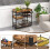 Costway 3-Tier Kitchen Serving Cart Rolling Bar Serving Trolley W/ Wine Rack 7