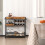 Costway 3-Tier Kitchen Serving Cart Rolling Bar Serving Trolley W/ Wine Rack 8