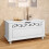 Storage Chest Wooden Bench Coffee Table Trunk with Handles White 7