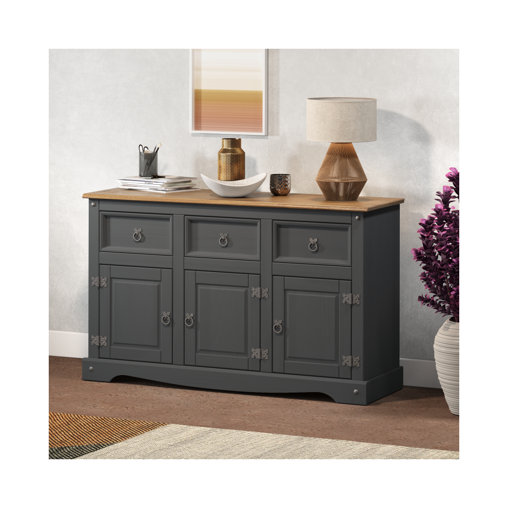 Corona Charcoal 3 Door Sideboard