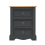 Mercers Furniture Corona Charcoal Medium 3 Drawer Bedside Cabinet Solid Wooden Pine Dark Grey 3