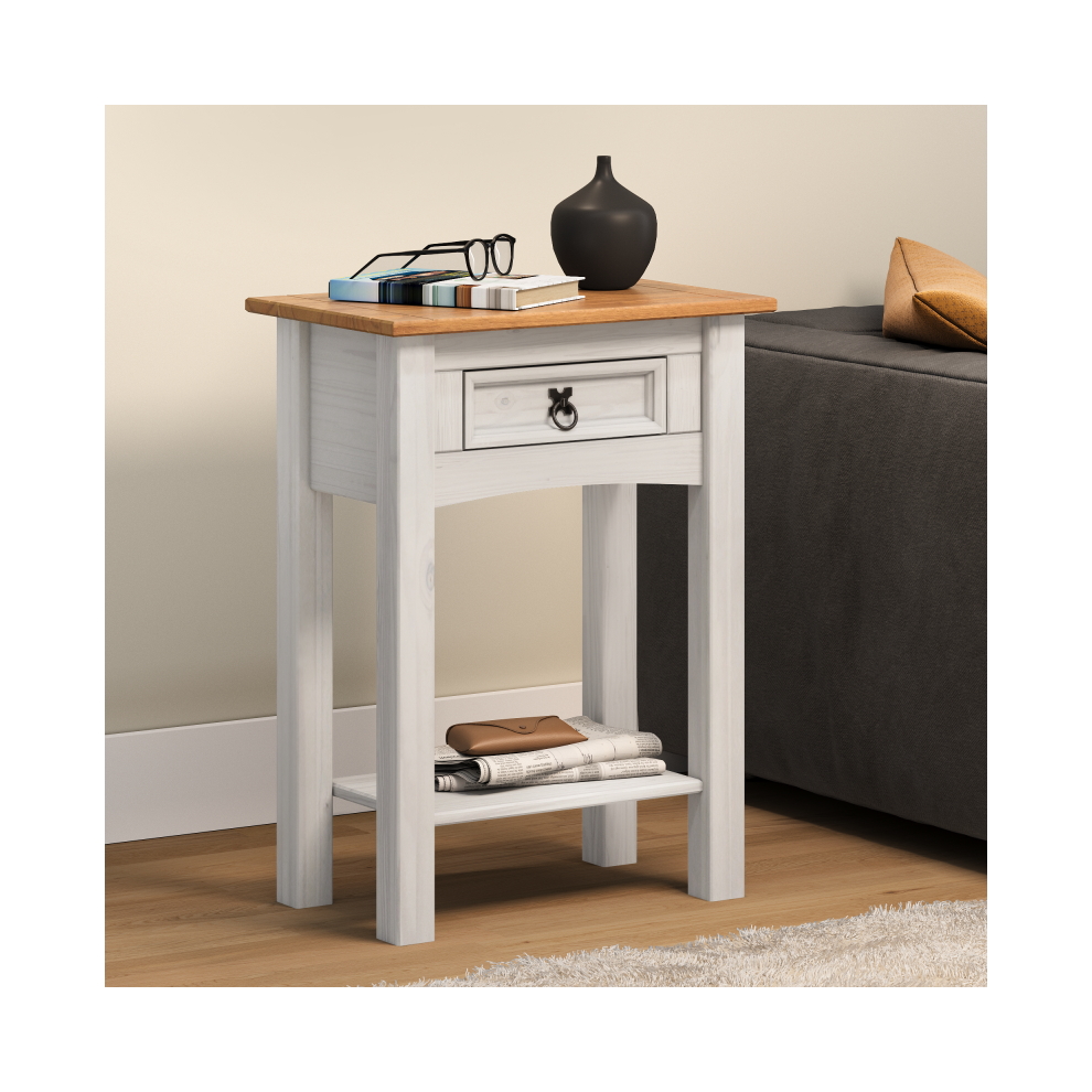 Corona White 1 Drawer Console Table