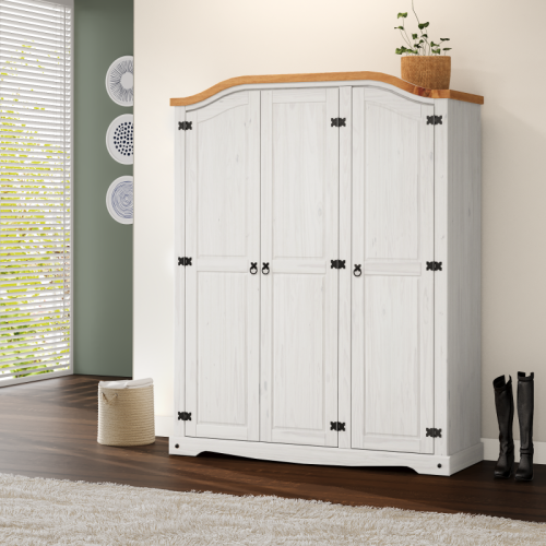 Mercers Furniture Corona White 3 Door Arch Top Robe