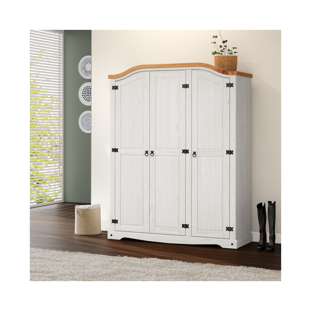 Mercers Furniture Corona 3 Door Arch Top Robe White