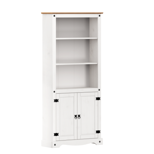 Mercers Furniture Corona White 2 Door Large Bookcase 1