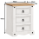 Mercers Furniture Corona White Medium 3 Drawer Bedside 4