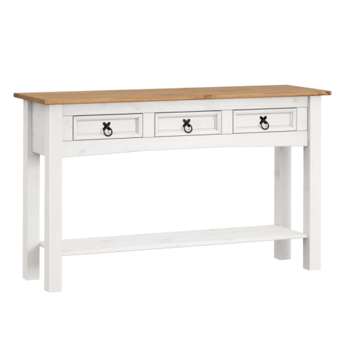 Mercers Furniture Corona White 3 Drawer Console Table 1