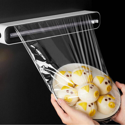 Living And Home Plastic Wrap Dispenser With Cutter Household Suction Cup Cutter 2