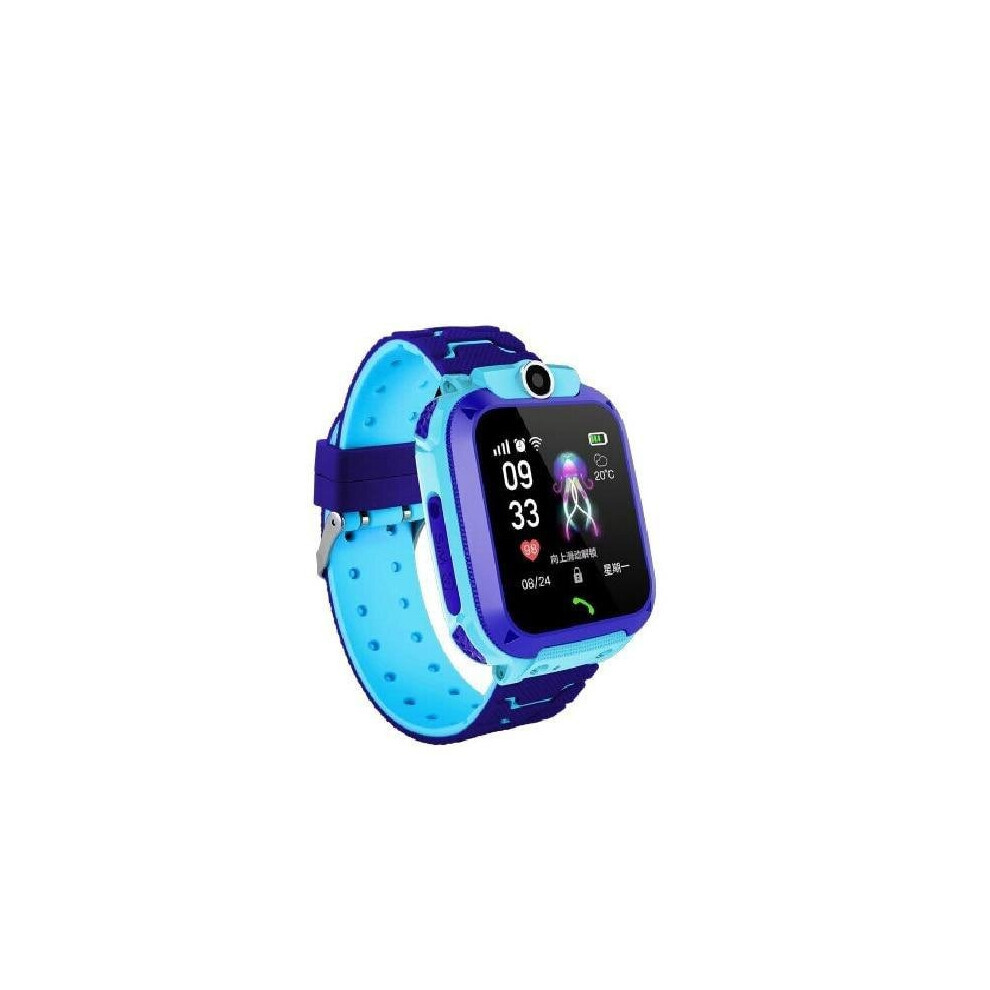 (Blue) Children's Smart Watch SOS with Sim Card, Waterproof IP67 for Android and IOS