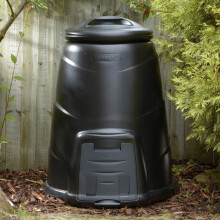 Blackwall 330L Black Compost Bin Converter with Base Plate - UV-Stabilised, Heat-Retaining, Vermin-Proof, Easy-Access Hatch, UK-Made