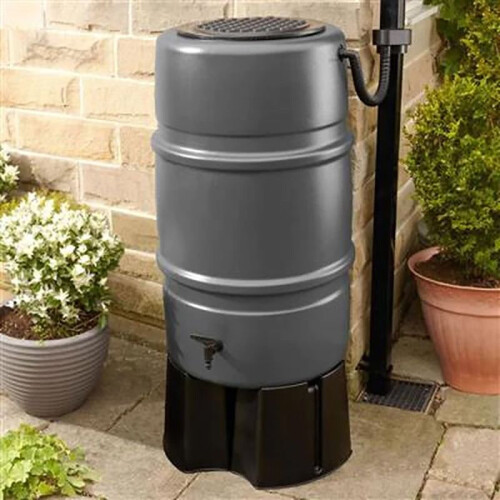 Harcostar 227L Water Butt with Stand and Diverter - Grey 2