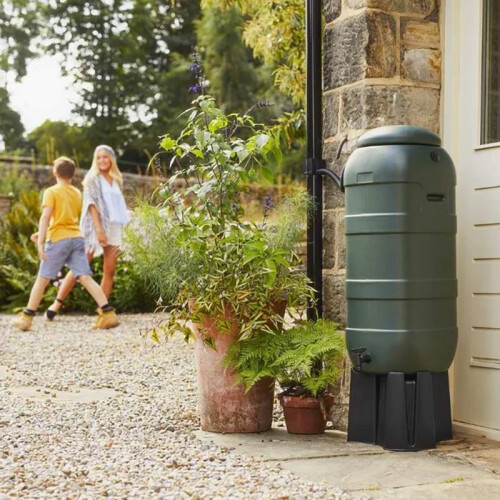 Straight 100L Water Butt RainSaver Kit Includes Stand and Diverter 2