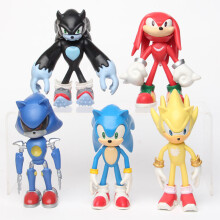 (Sonic 5pcs The Hedgehog Action Figures) Sonic The Hedgehog Action Figures Doll Model Collectible Toys Kids Gifts