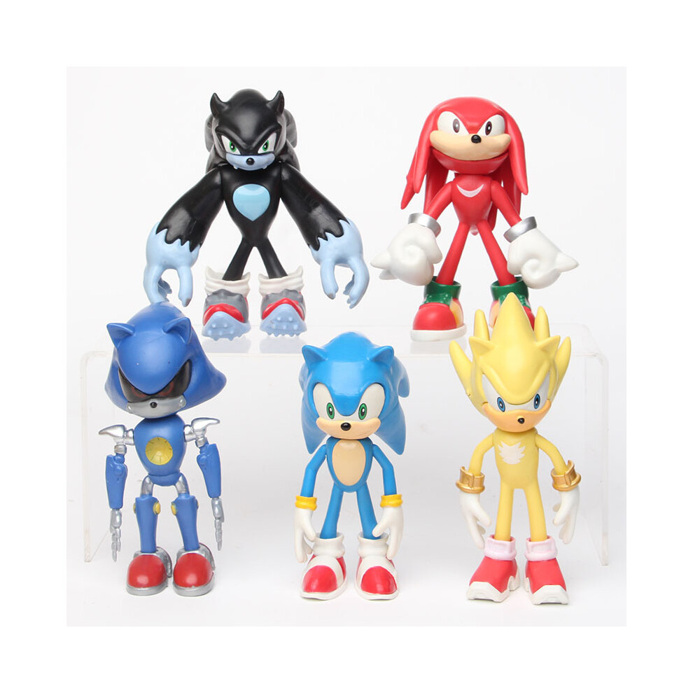 (Sonic 5pcs The Hedgehog Action Figures) Sonic The Hedgehog Action Figures Doll Model Collectible Toys Kids Gifts