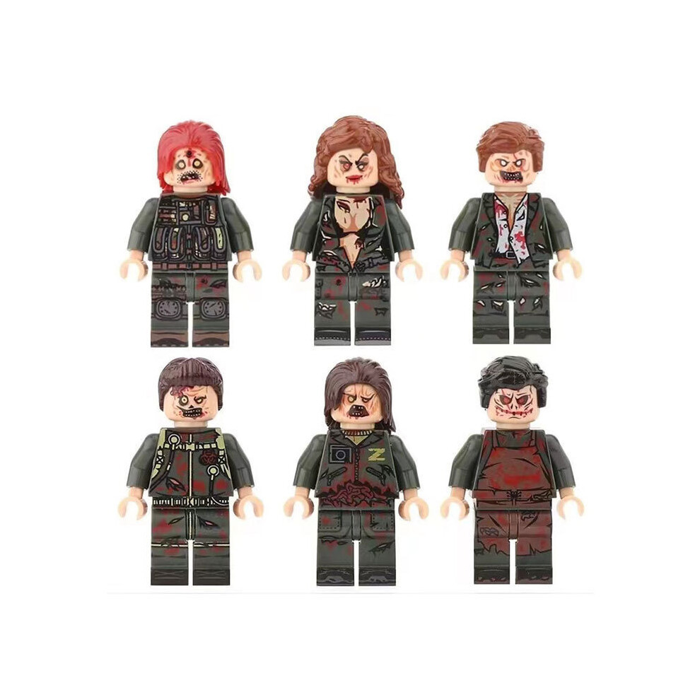 (Zombie 6PCS) Halloween Series Horror Building Block Figurine Assembly Toy Fits for LEGO