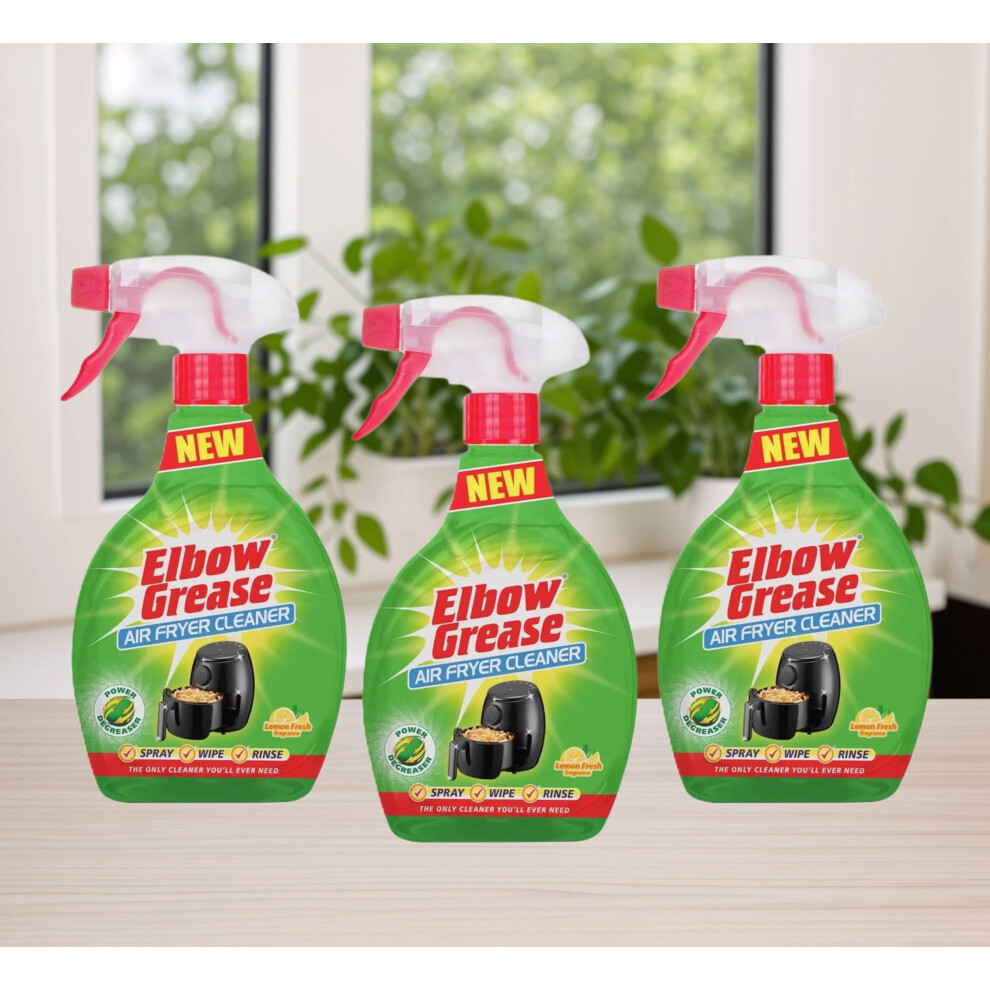 3x Air Fryer Cleaner Elbow Grease Degreaser Spray Lemon 500ml Bottle