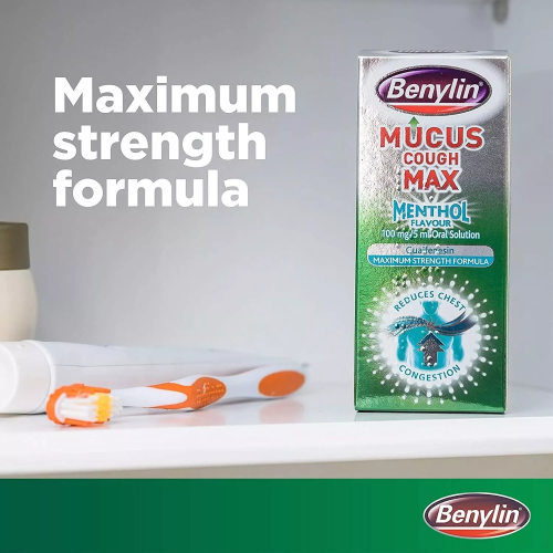 Benylin Mucus Cough Menthol Flavour 100mg/5ml Oral Solution - 150ml 1