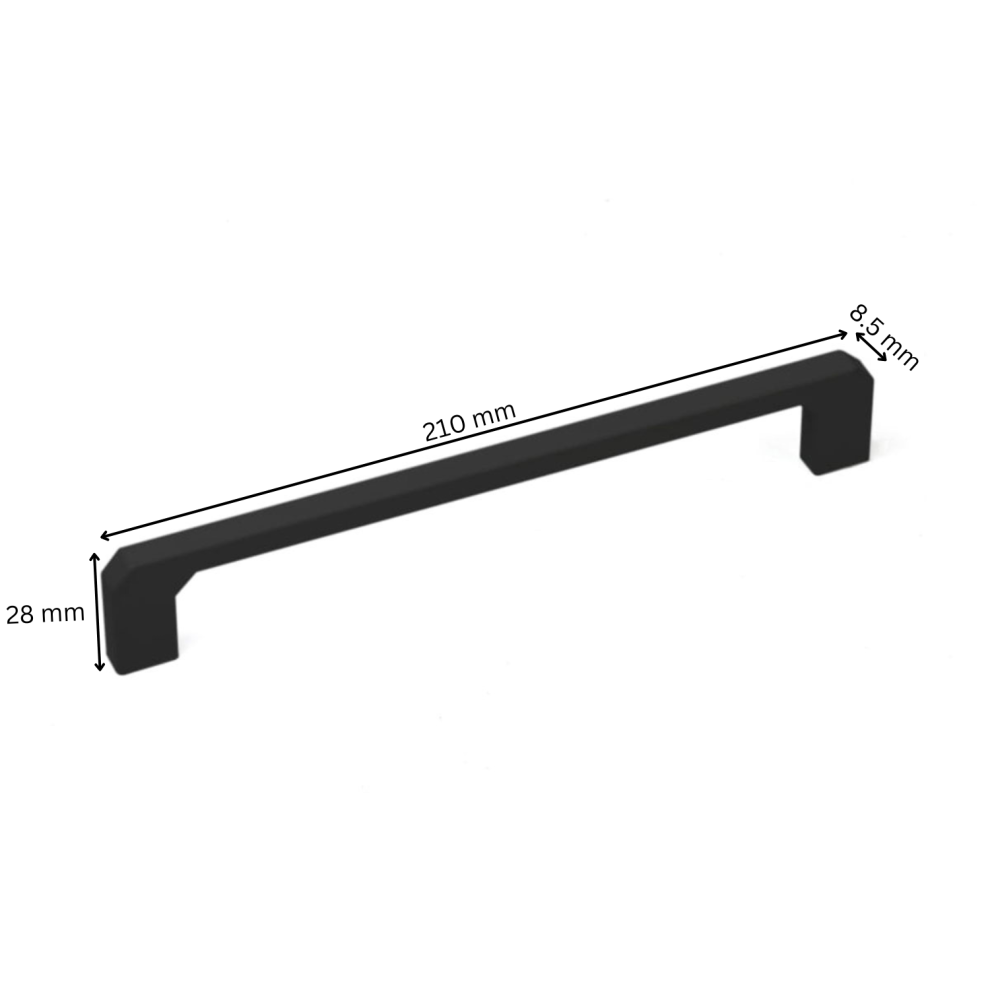 (Black Matt, Campana 210mm) Kitchen Handles Cabinet Cupboard Drawer Wardrobe