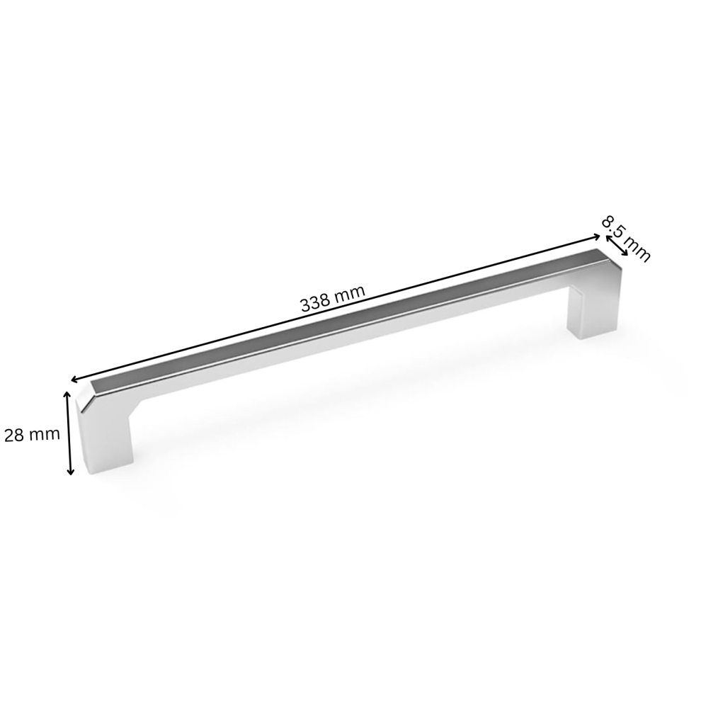 (Chrome, Campana 338mm) Kitchen Handles Cabinet Cupboard Drawer Wardrobe-image-OPC-PF8H8QG-NEW