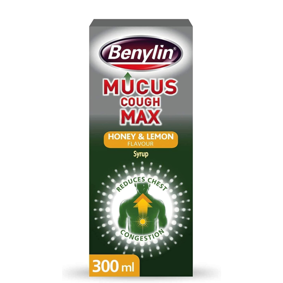 Benylin Mucus Cough Syrup Max Honey & Lemon 300Ml