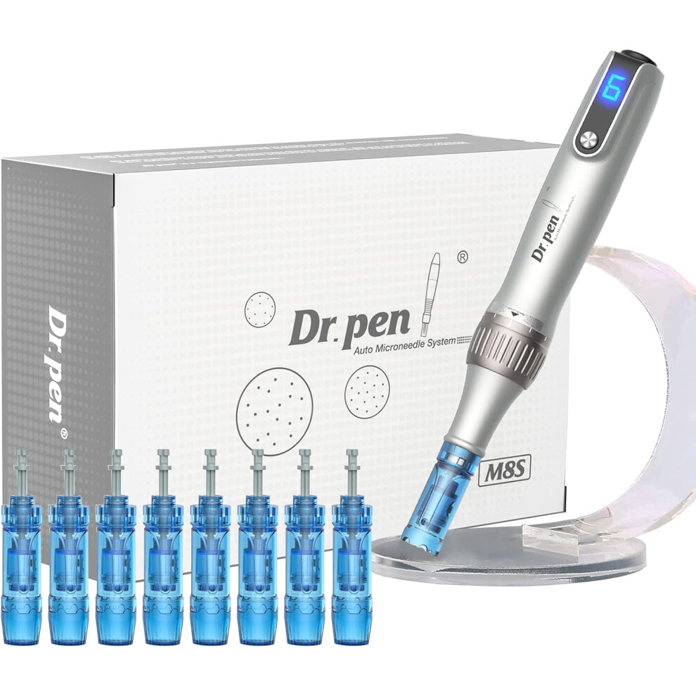 Dr.Pen Ultima M8S Microneedling Pen Professional, Pen Micro Needle Pen for Face & Body & Beard, with 9 Cartridges and Storage Case