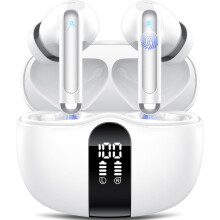 (Snow-White) Wireless Earbuds, Bluetooth 5.3 Headphones in Ear with 4 ENC Noise Cancelling Mics, 40H Bluetooth Earbuds Deep Bass HiFi Stereo