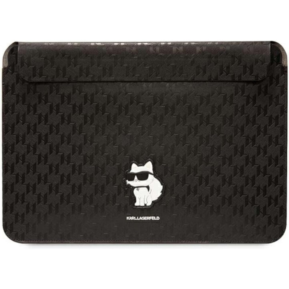 Karl Lagerfeld Saffiano Monogram Choupette 14" Laptop Sleeve Black 3666339170561