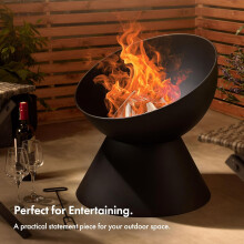 Portable Fire Pit Outdoor, Garden, Camp, Picnic Steel Fire Bowl Black