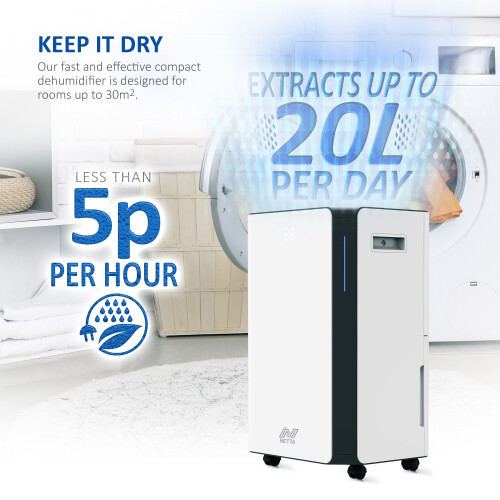 NETTA (20L) NETTA Compact Dehumidifier with LED Control Panel 2
