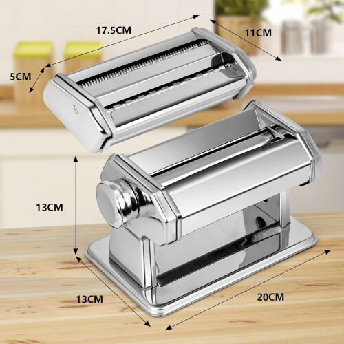 Manual Pasta Maker Machine, Stainless Steel Pasta Roller and Cutter 1