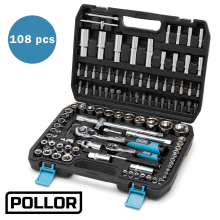 108 Pcs 1/4" & 1/2" Socket Ratchet Set Screwdriver Torx Set