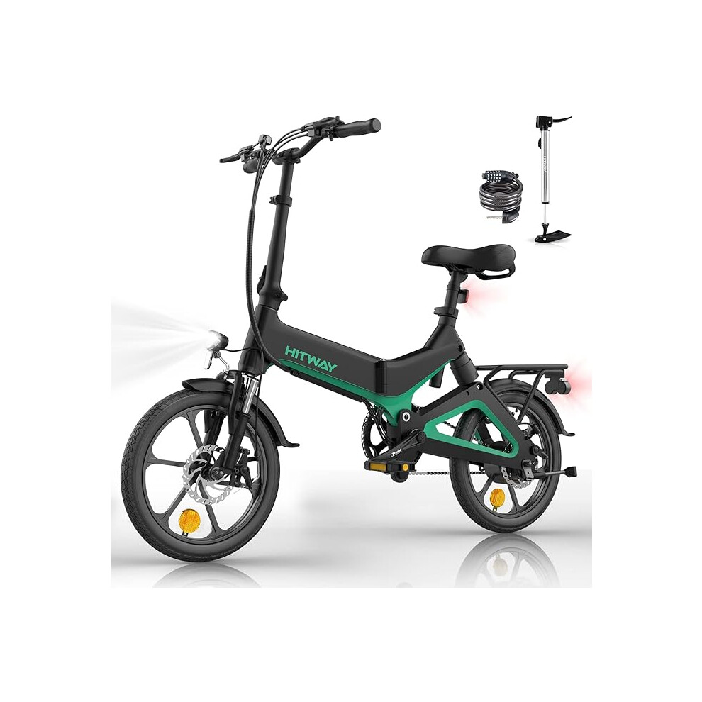 HITWAY Electric Bike Bk2,Foldable Pedal Assist E Bike 250W with 7.8Ah Battery without accelerator, 16inch for Teenager and Adults