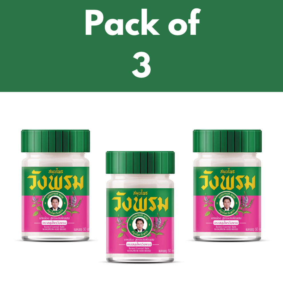 Wang Prom Pink Mistycdep Cooling Thai Massage Balm (Pack Of 3 ) 50G