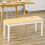 Homcom HOMCOM Wood Dining Bench Wooden Bench for 2 People, White 6