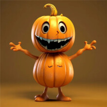 (Style 1) Halloween Artificial Pumpkin Statues Resin Crafts