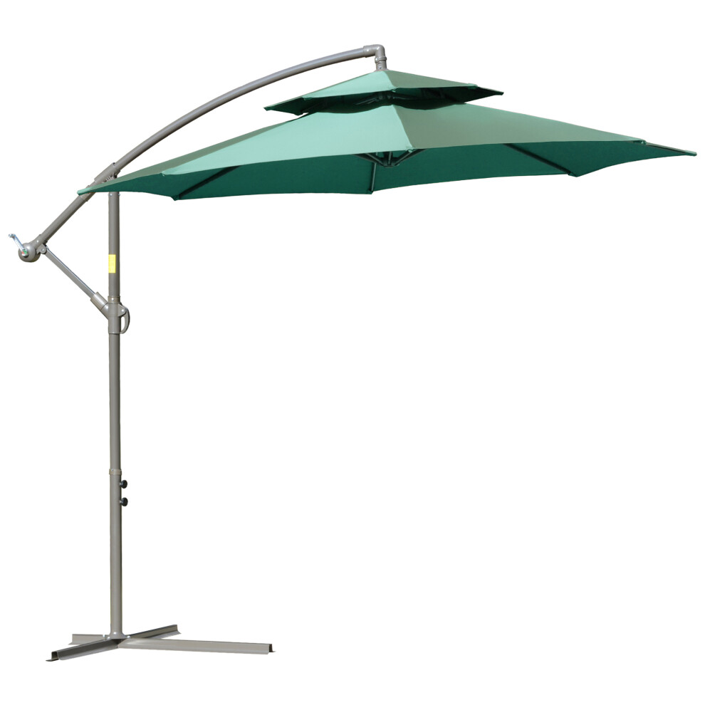 2.7m Cantilever Banana Parasol Outdoor Sun Shade With Crank