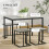 Homcom HOMCOM Dining Table Set, Concrete Effect  Table and Chairs for 4 People, Grey 3