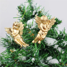 6 Pcs Angel Pendant for Christmas Tree Hanging Ornament Gold