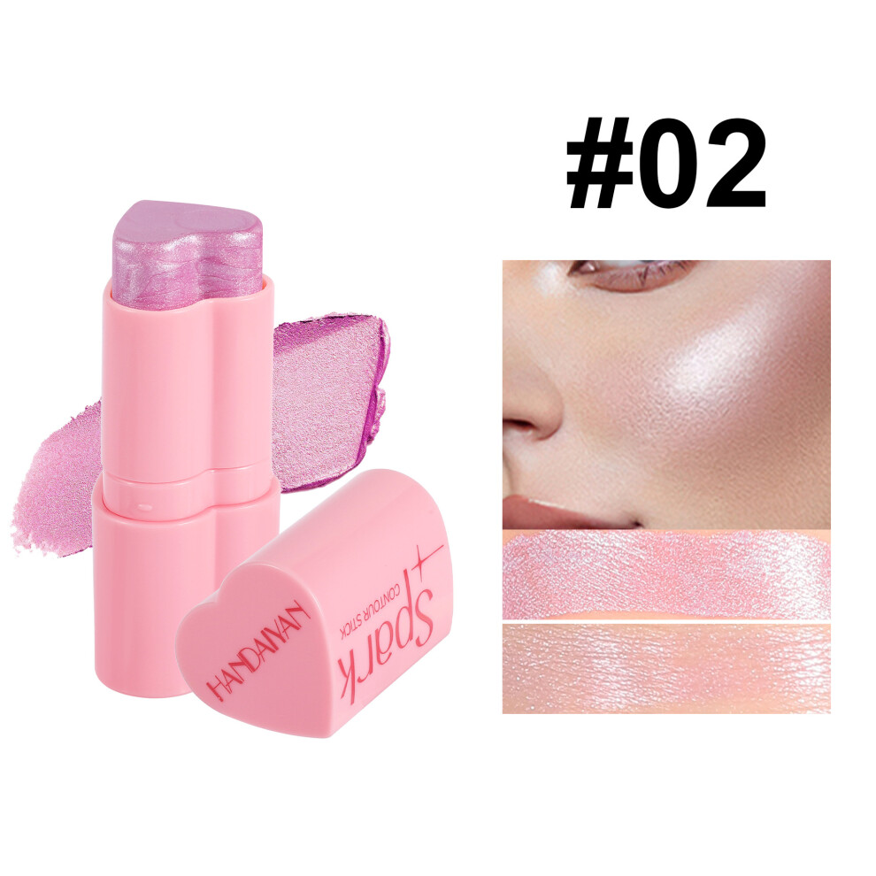 (02#) 3 in 1 Heart Blush Stick Face Rouge Contour Pen