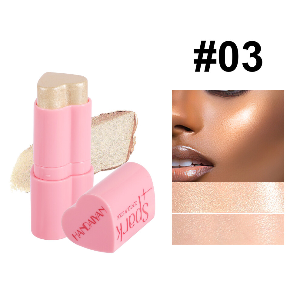 (03#) 3 in 1 Heart Blush Stick Face Rouge Contour Pen