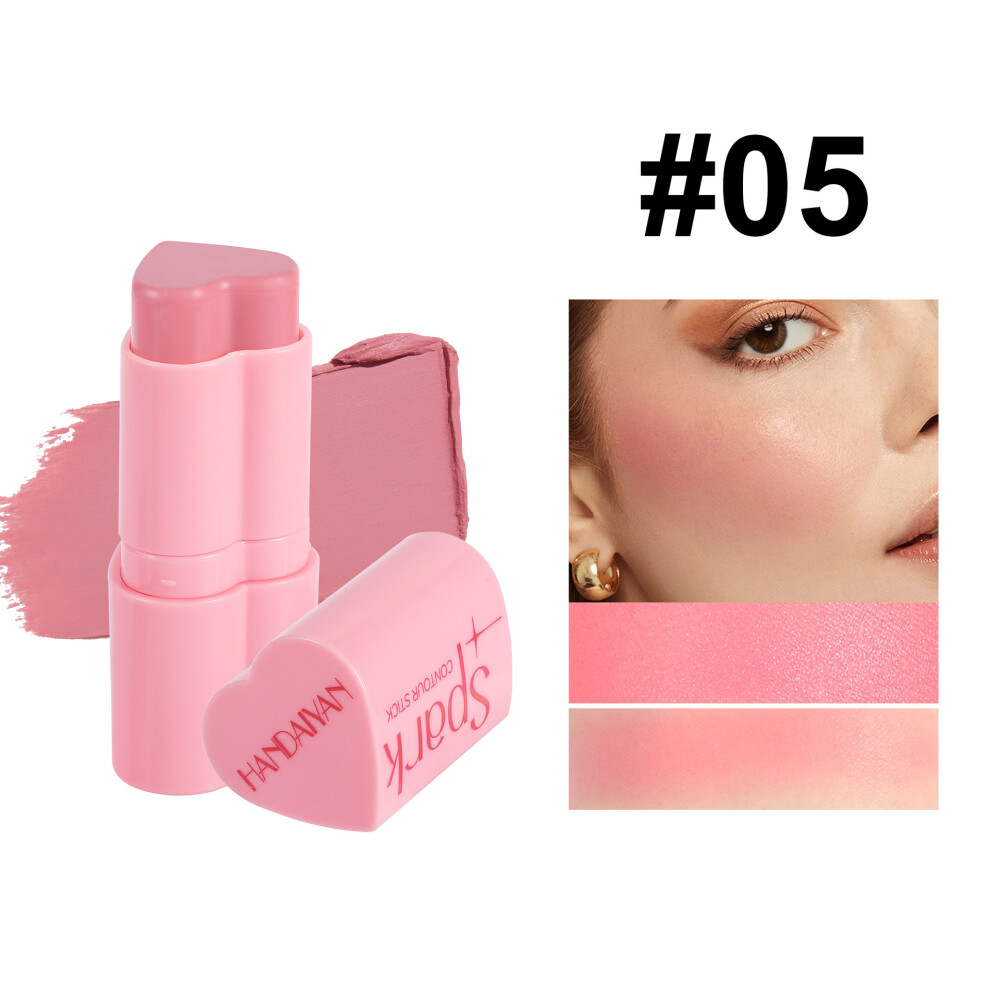 (05#) 3 in 1 Heart Blush Stick Face Rouge Contour Pen