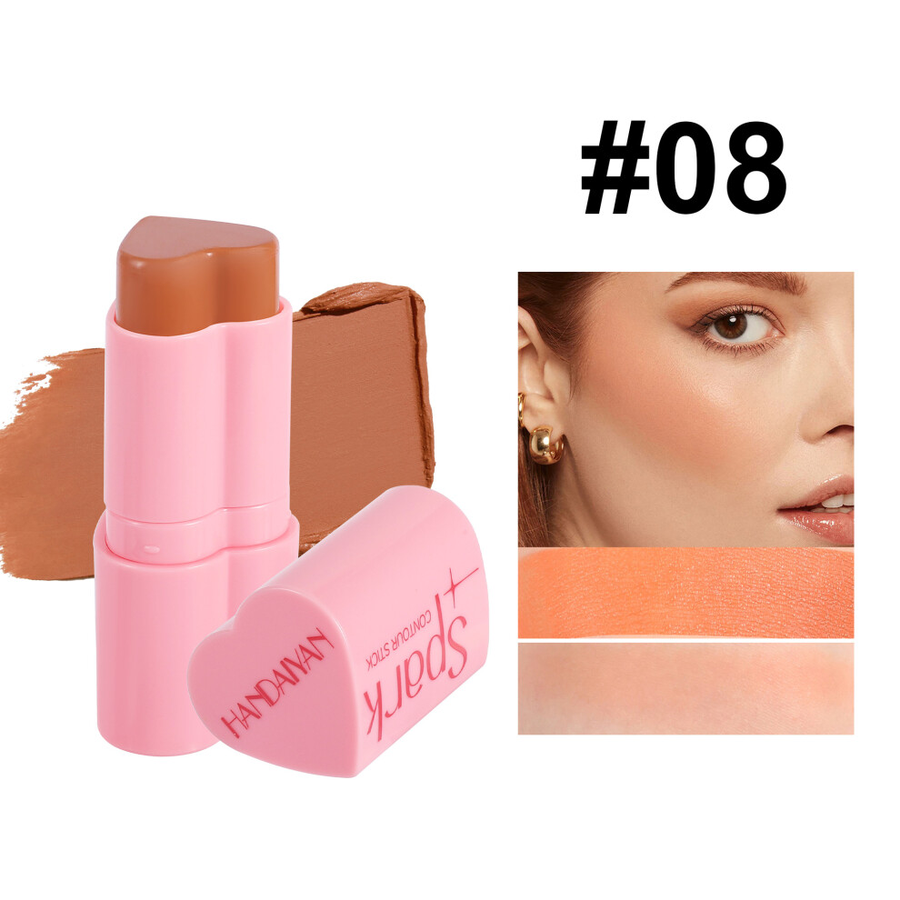 (08#) 3 in 1 Heart Blush Stick Face Rouge Contour Pen
