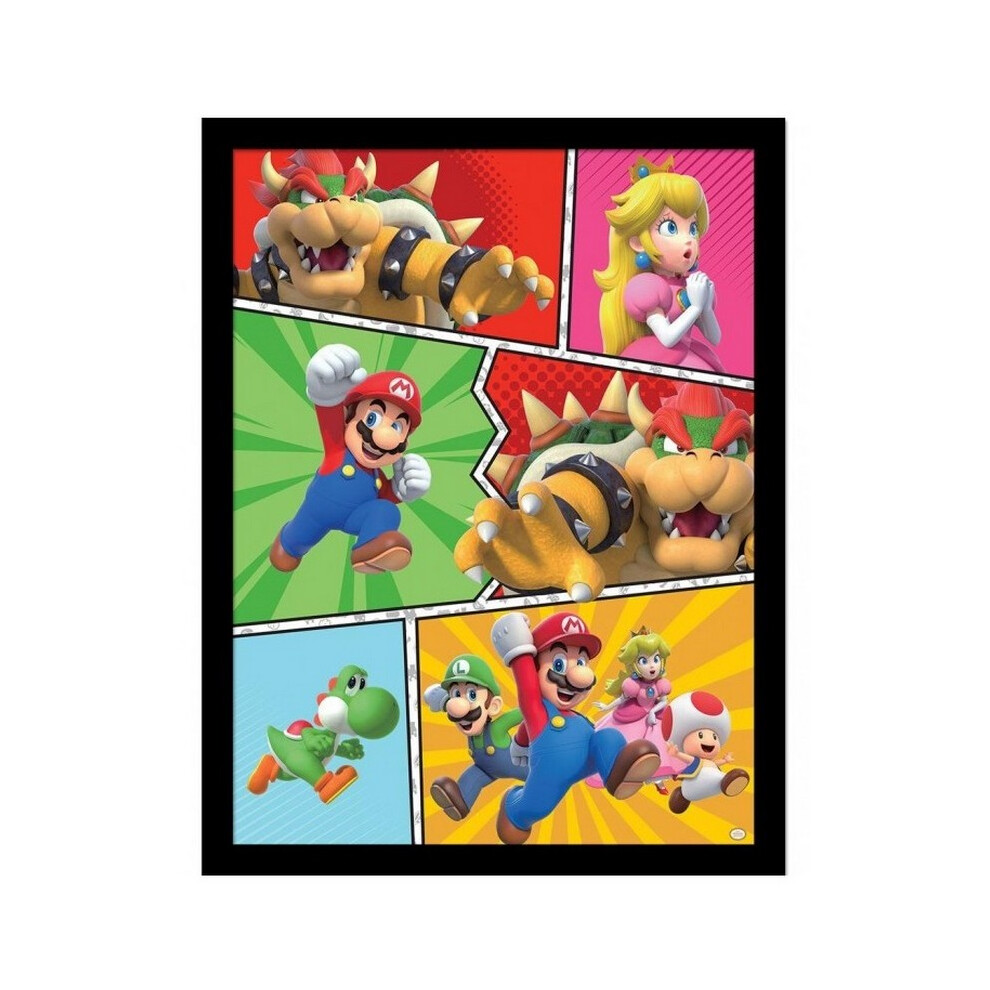 Super Mario Comic Strip Framed Print