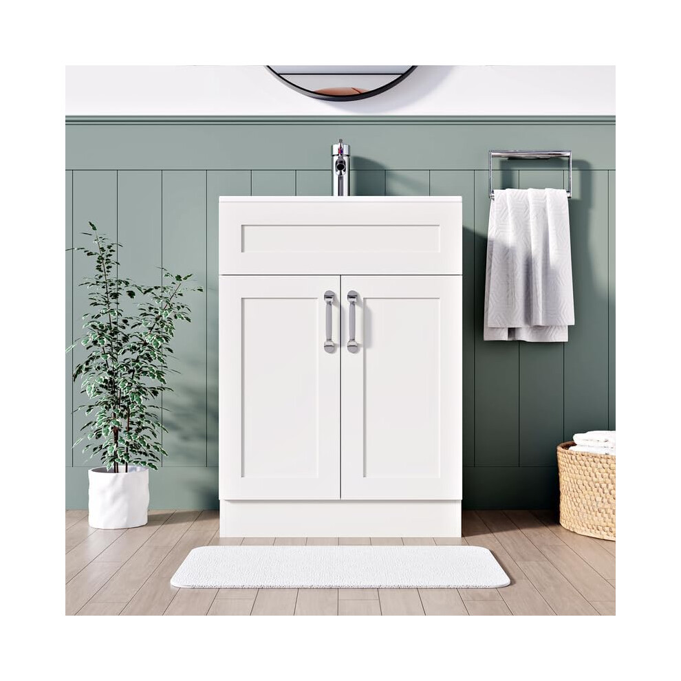 (Crawle Grey 600mm) Floor Standing Bathroom Vanity Unit With Basin