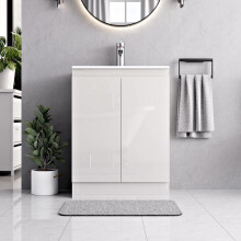 (White, Denvor) Floor Standing Bathroom Vanity Unit With Basin